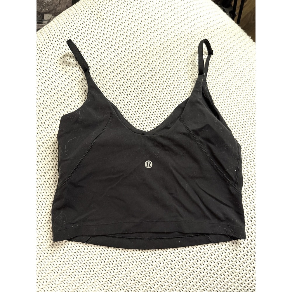 Lululemon Align Tank Top Black Nulu Fabric Size 4 Square Dot